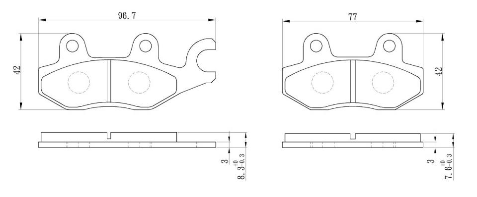 Plaquette frein Perftec pour moto Kawasaki 300 Ninja R Abs 2013 à 2019 AV Neuf