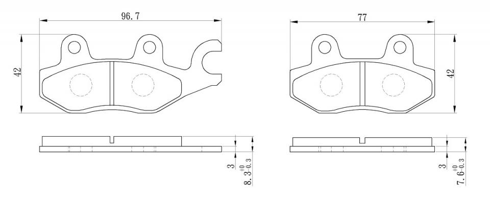 Plaquette frein Perftec pour moto Kawasaki 300 Ninja R Abs 2013 à 2019 AV Neuf