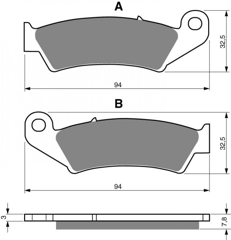 Plaquette de frein Gold Fren pour Quad Honda 250 TRX 1986 à 1989 AVG/AVD / RG/RH/RJ/RK Neuf