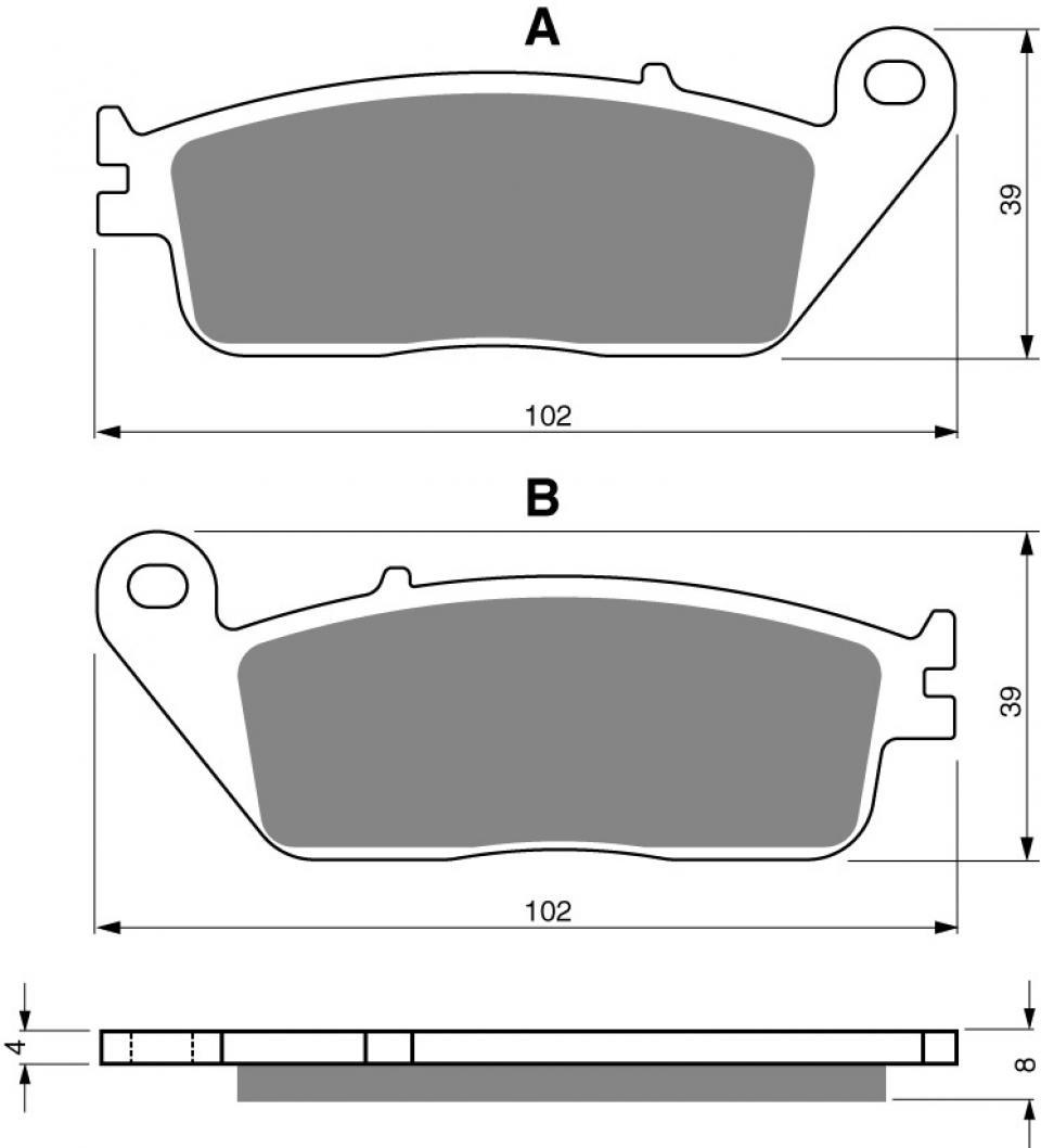 Plaquette de frein Gold Fren pour Moto Kawasaki 300 J 2014 à 2016 AVG / Sans ABS / AEF/AFF/AGF Neuf