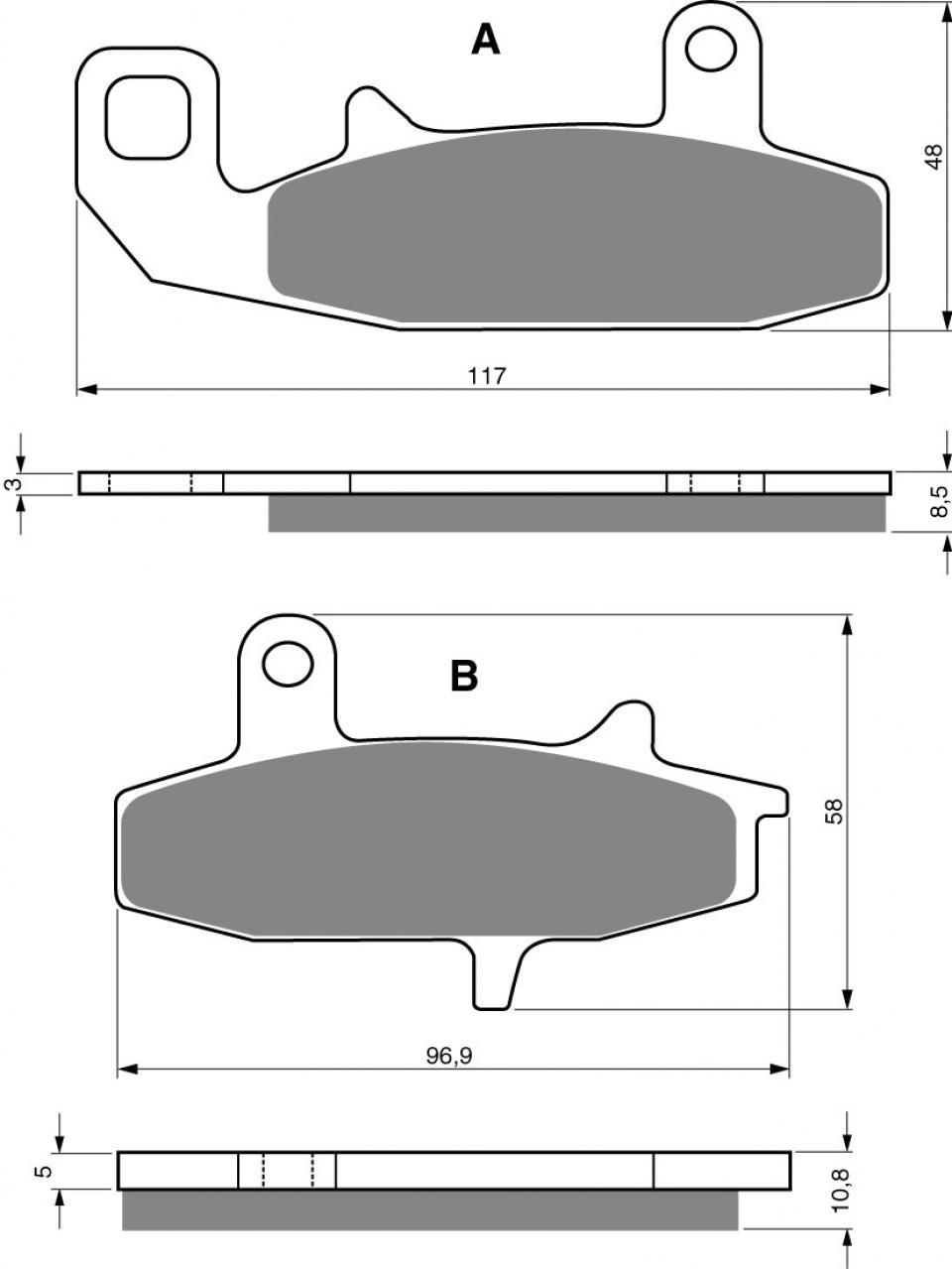 Plaquette de frein Gold Fren pour moto Suzuki 650 DR 1992 à 1993 AVG / RUN/RN/RUP/RP SP44A/B Neuf