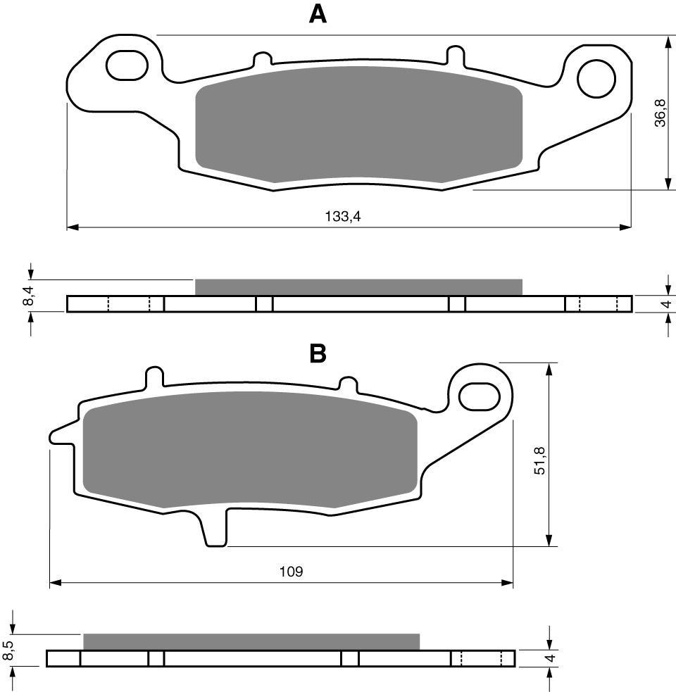 Plaquette de frein Gold Fren pour Moto Suzuki 650 SV 2007 à 2015 AVD / SAK7/SAK8/SAK9/SAL0 Neuf