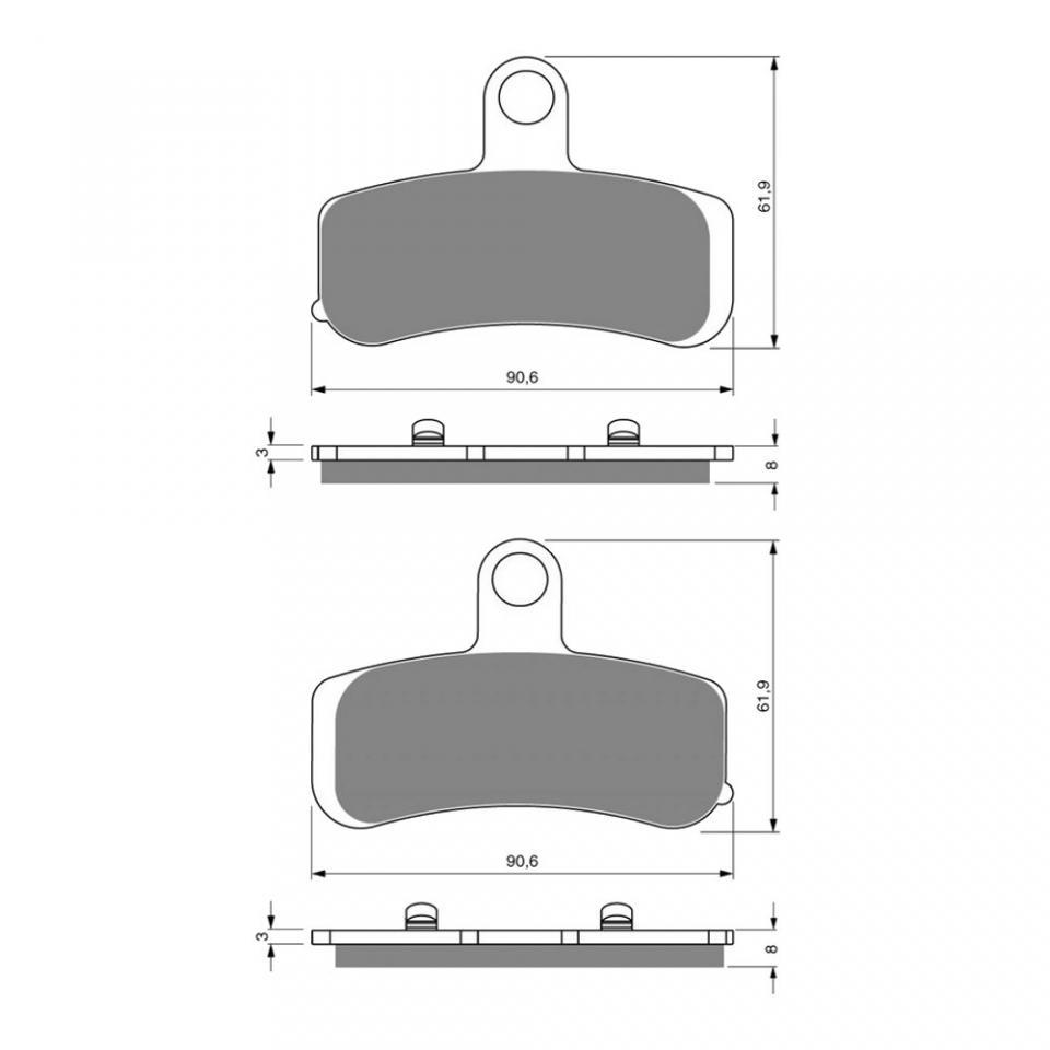 Plaquette de frein Gold Fren pour pour Moto Harley Davidson 1584 FXDB Street Bob 2008 à 2015 AVG Neuf