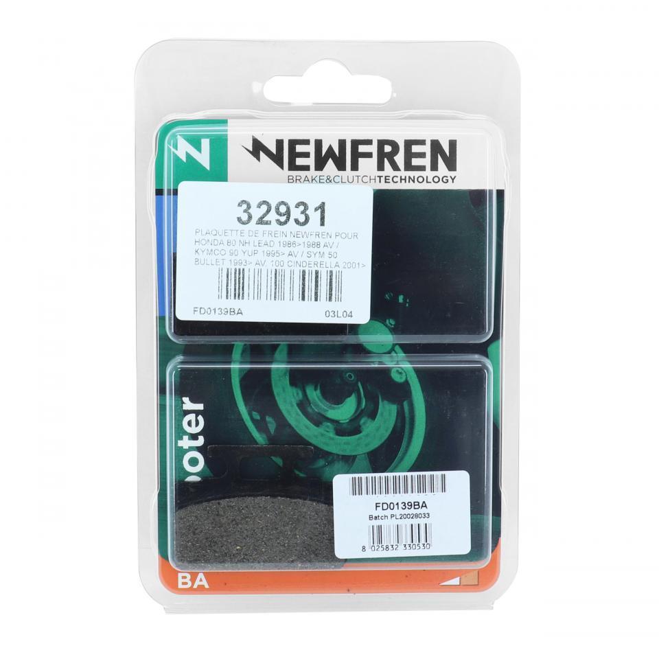 Plaquette de frein Newfren pour Scooter Sym 50 Cinderella 2001 à 2002 Neuf
