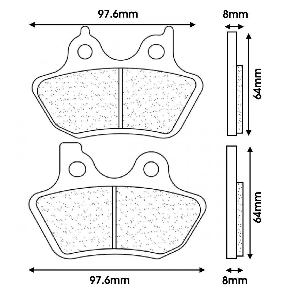 Plaquette de frein CL BRAKES pour Moto Harley Davidson 1584 FLHR Road King Après 2007 Neuf