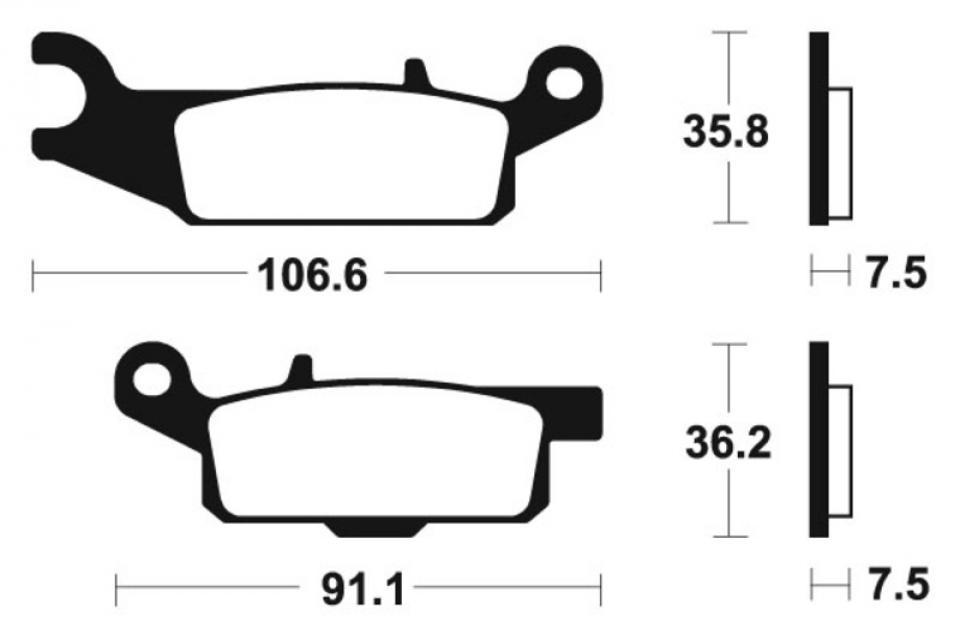 Plaquette de frein Tecnium pour Quad Yamaha 550 Yfm Grizzly (4X4) 2011 AVD Neuf