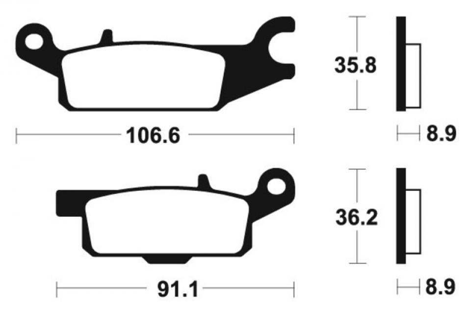 Plaquette de frein Tecnium pour Quad Yamaha 700 Yfm G Grizzly 2007 à 2013 AVG / ARG Neuf