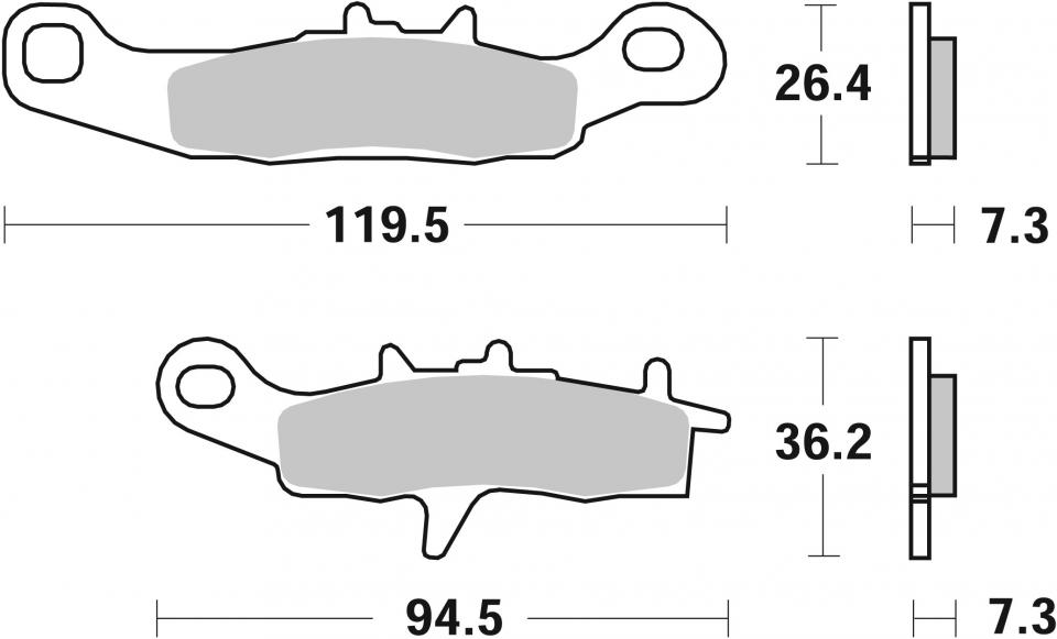 Paire plaquette frein 726RSI SINTER SBS pour moto Kawasaki 85 KX 2001 à 2016