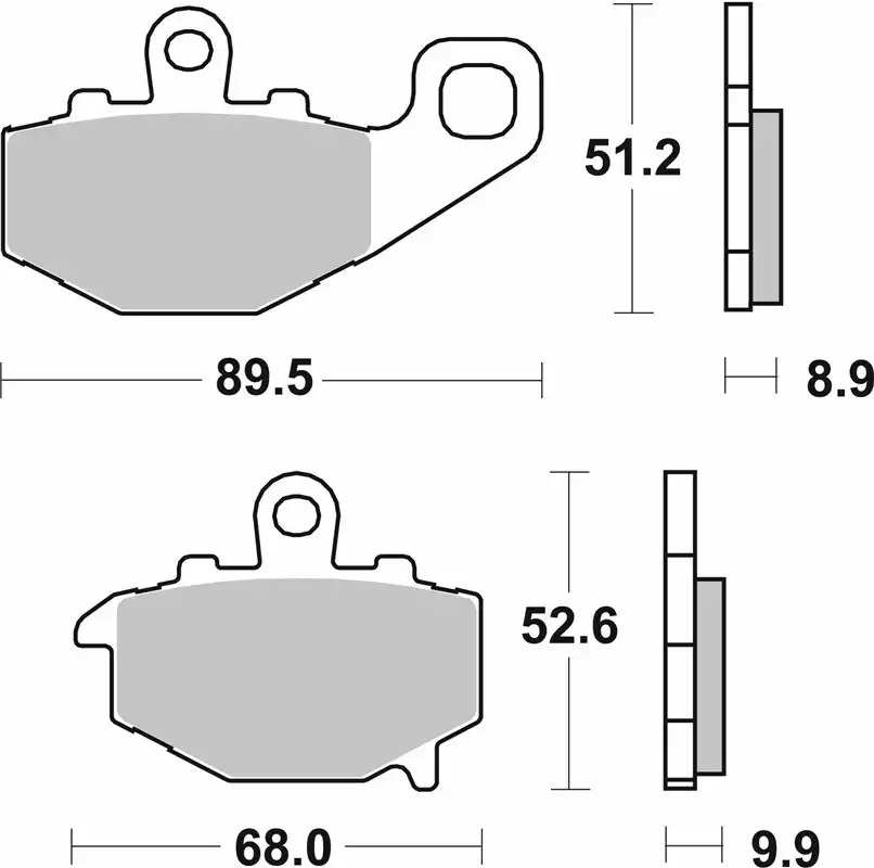 Plaquette de frein SBS pour Moto Kawasaki 600 ZX6R 1995 à 1999 687LS / AR Neuf