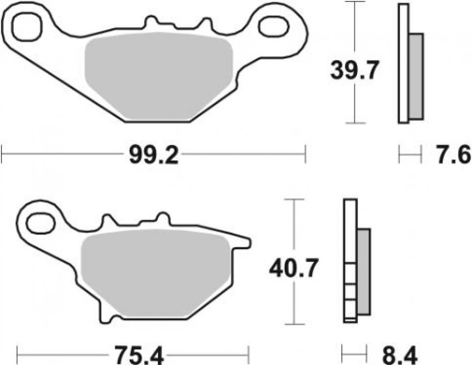 Plaquette de frein AV 122HF CERAMIC SBS pour moto Kawasaki 125 KMX 1999 à 2003