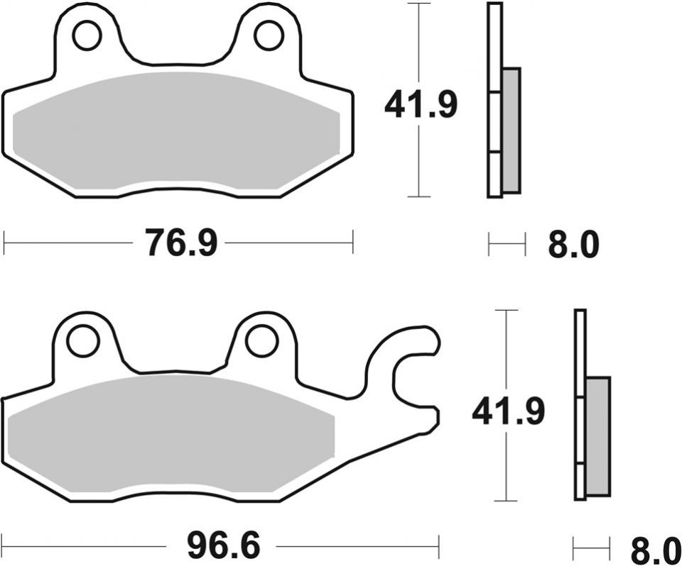 Plaquette de frein AR 638LS REAR SBS pour moto Triumph 865 T 100 2005 à 2008