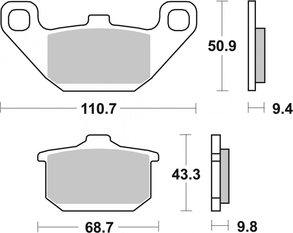 Plaquette de frein AR 557LS REAR SBS pour moto Kawasaki 750 VN Vulcan 1986-1994