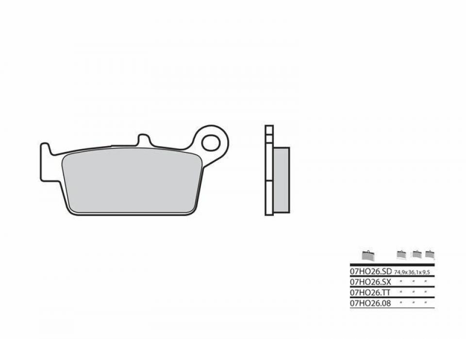 Plaquette de frein Brembo pour Moto Honda 85 Cr R Grandes Roues 2003 à 2007 AR Neuf