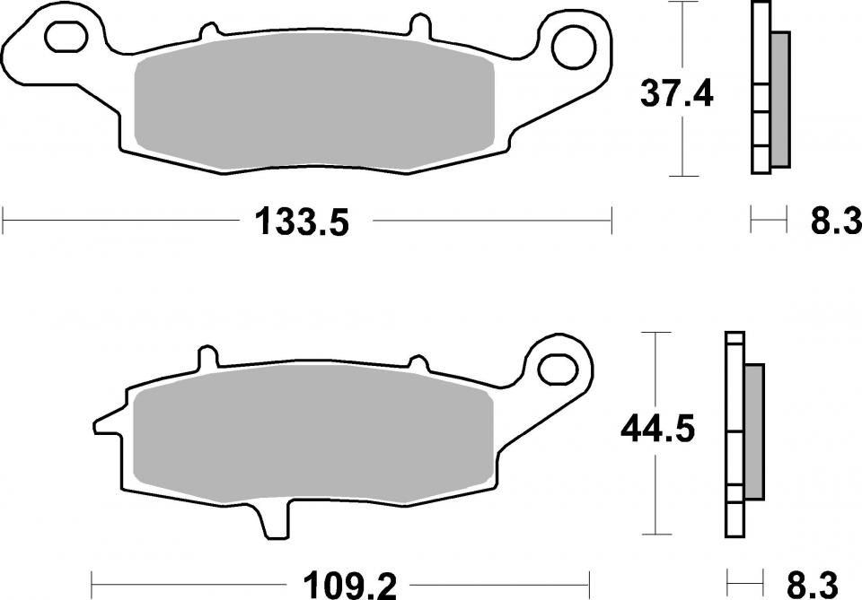 Paire plaquette de frein avant SBS pour moto Kawasaki 750 Z750 2004 à 2005 704HS