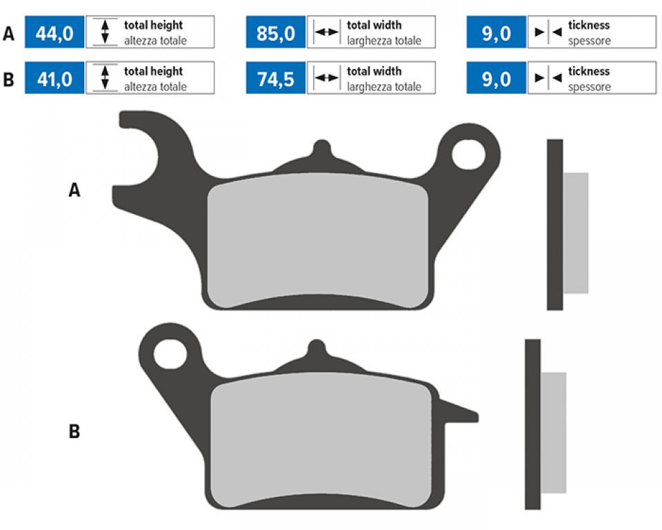 Plaquette de frein Polini pour Scooter MBK 125 Tryptik Après 2014 174.0179 Neuf
