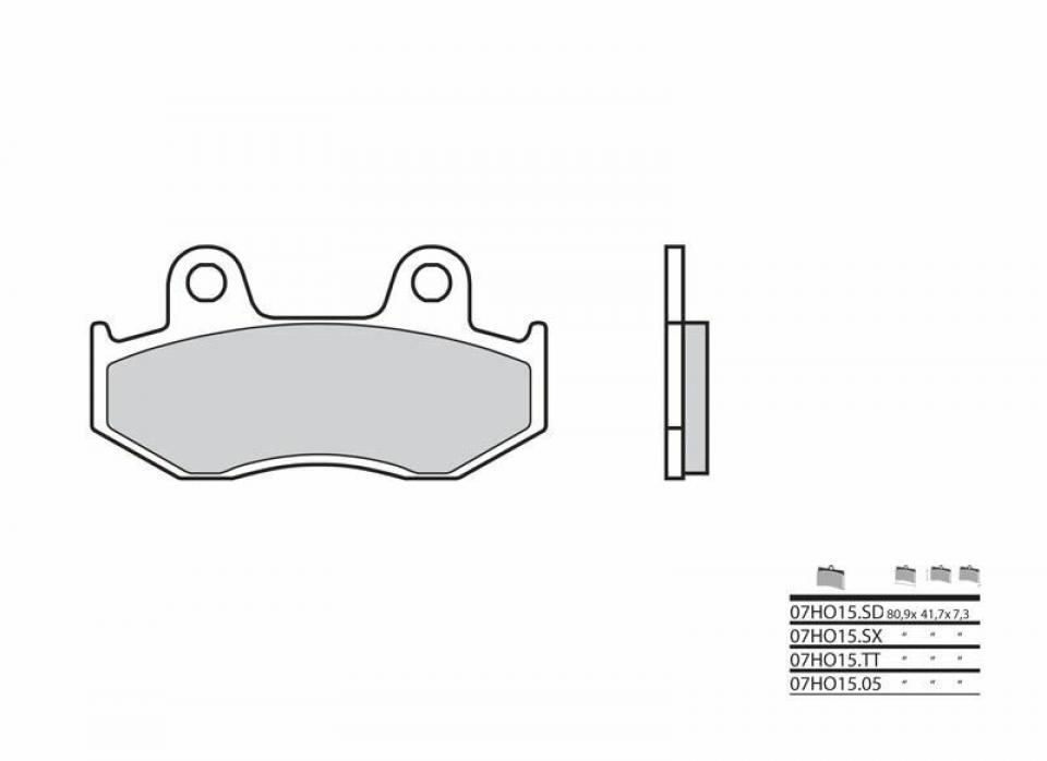 Plaquette de frein Brembo pour Moto Honda 80 MTX Après 1987 07HO1505 Neuf