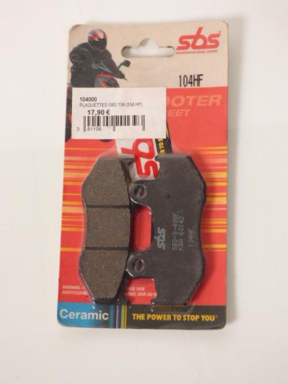 Plaquette de frein SBS pour scooter Honda 100 SCV Lead 2003 à 2006 104HF Neuf