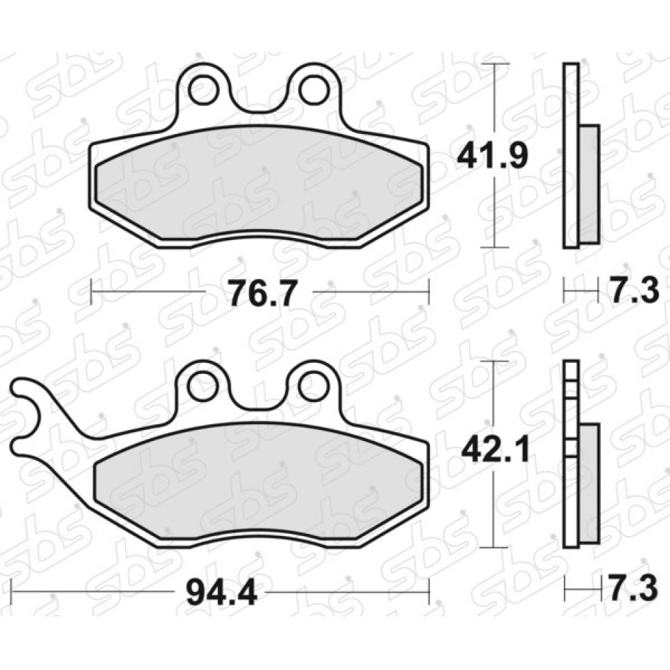 Plaquette de frein SBS pour moto Aprilia 50 Tuono 2004 à 2007 168HF Neuf