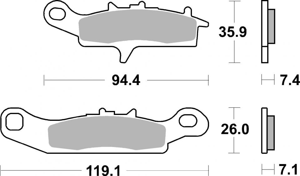 Plaquette de frein AVD Métal Fritté Tecnium pour quad Kawasaki 450 KFX Neuf
