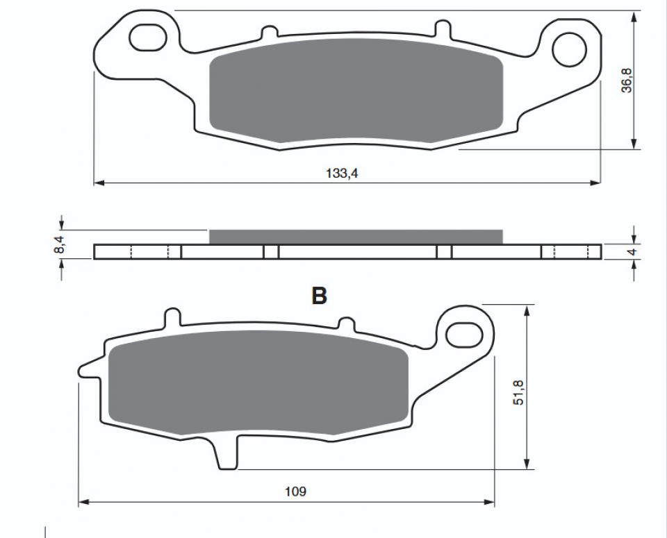 Plaquette de frein Gold Fren pour moto CF moto 650 NK 2012 à 2015 124S33 Neuf
