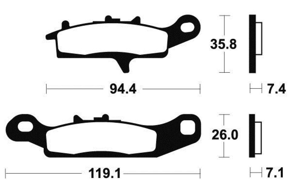 Plaquette de frein Tecnium pour Quad Kawasaki 700 KVF Prairie 2004-2011 MO301 / AVG Neuf