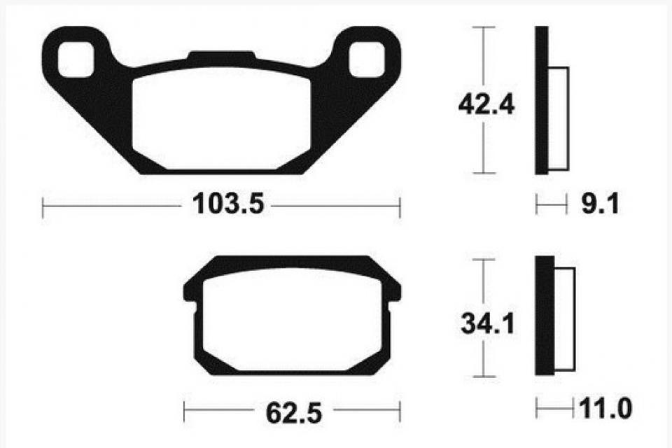 Plaquette de frein Tecnium pour Buggy Quadzilla 250 XRV E 2006 à 2007 BP234T05D / arrière Neuf