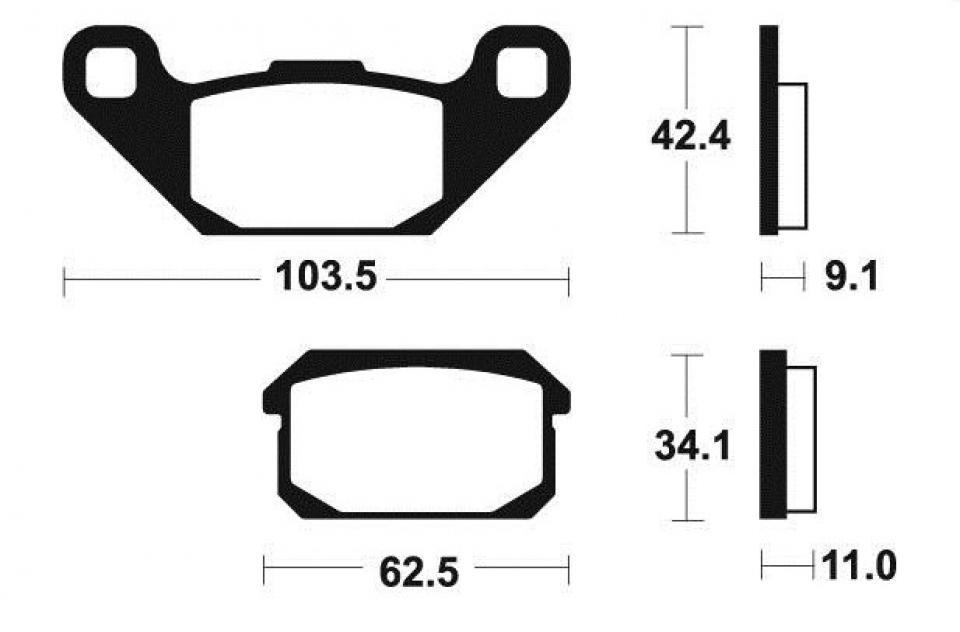 Plaquette de frein Tecnium pour Quad Adly 300 ATV Sport 2007 à 2013 MO348 Neuf