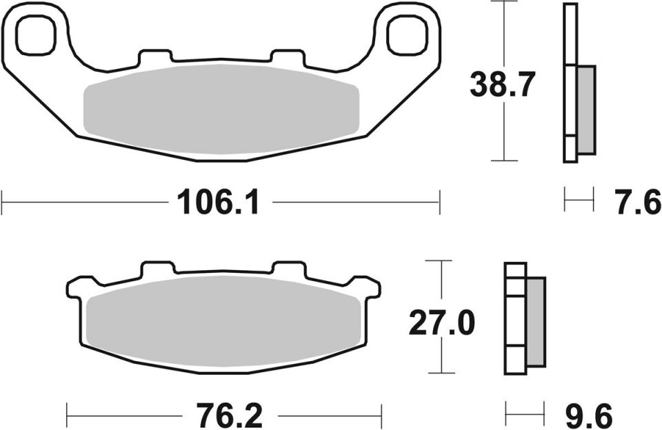 Plaquette de frein 615HF SBS pour moto Kawasaki 250 ZXR 1989 à 1990 Neuf