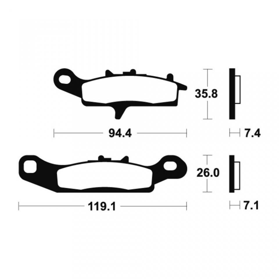 Plaquette de frein avant droit pour Quad Kawasaki 650 KVF 2001 à 2003 Bendix MO298