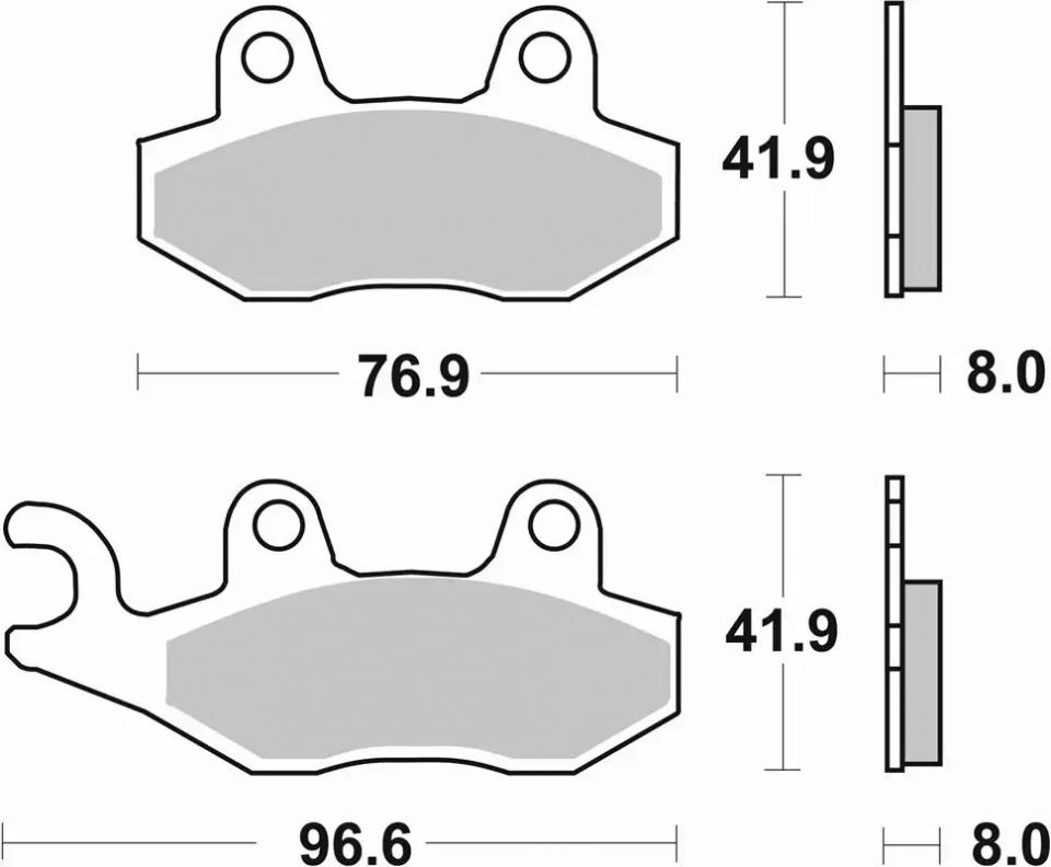 Plaquette de frein SBS pour moto Honda 125 Rebel 1995 à 1996 AV Neuf