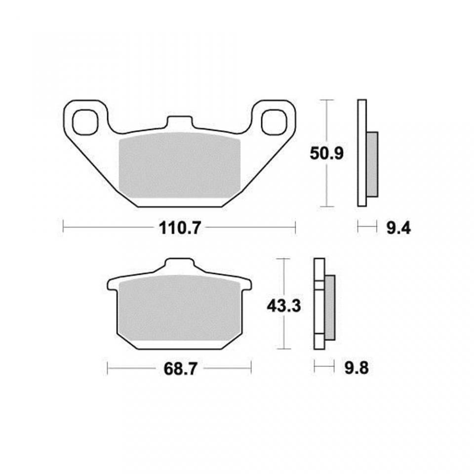 Plaquette de frein Perftec pour Moto Kawasaki 750 GPZ Turbo 1984 à 1987 AVG / AVD / AR Neuf