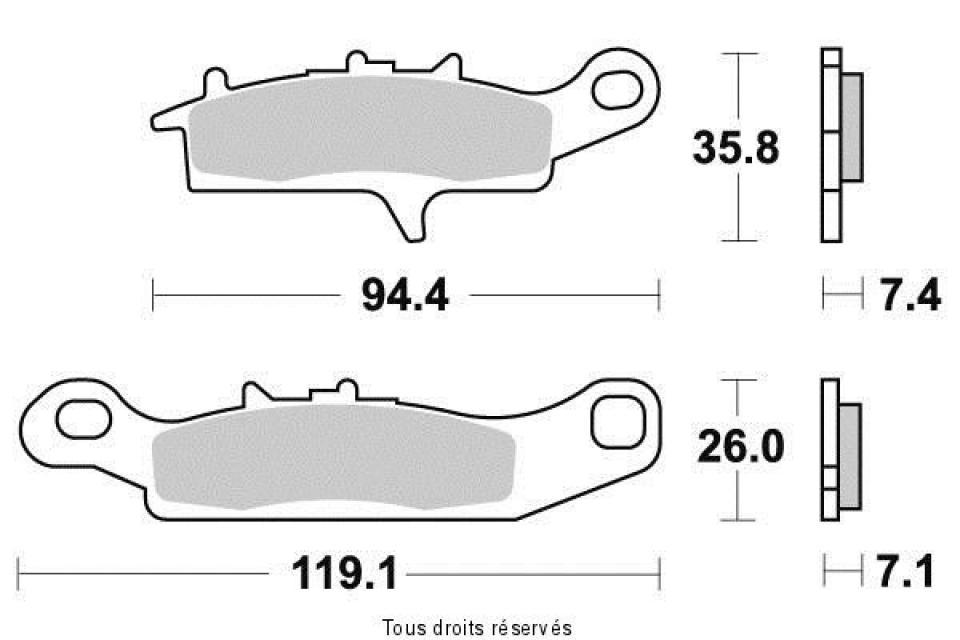 Plaquette de frein Sifam pour Quad Kawasaki 700 KVF Prairie 2004 à 2006 AVG Neuf