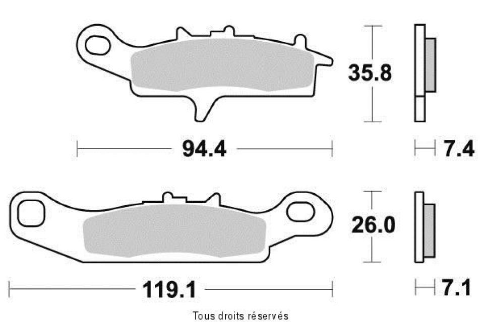 Plaquette de frein Sifam pour Quad Kawasaki 700 KVF Prairie 2004 à 2006 AVD Neuf