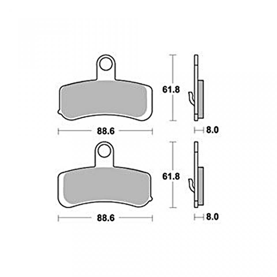 Plaquette de frein Perftec pour Moto Harley Davidson 1584 FXDB Dyna Street Bob 2008 à 2013 AV Neuf