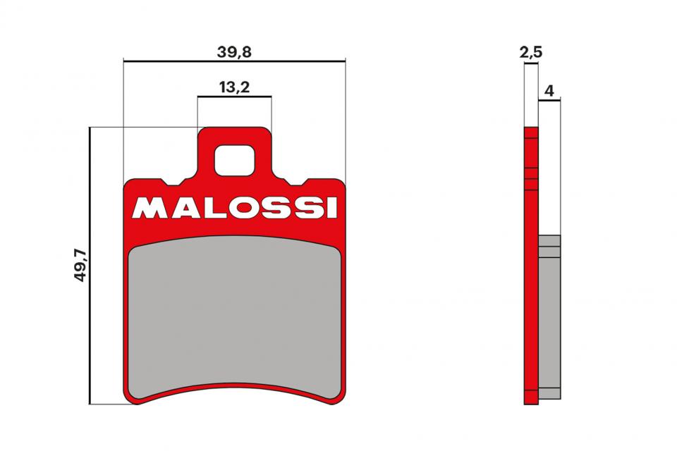 Plaquette de frein Malossi pour Scooter MBK 50 Spirit 1990 à 2017 6215080S Neuf