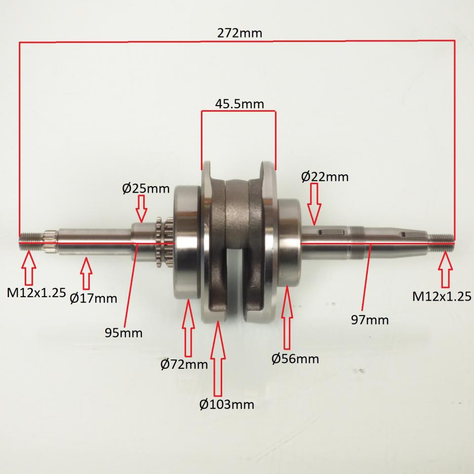 Vilebrequin embiellage Top pour scooter Sym 125 Fiddle IM07069 13000-ARA-000/10