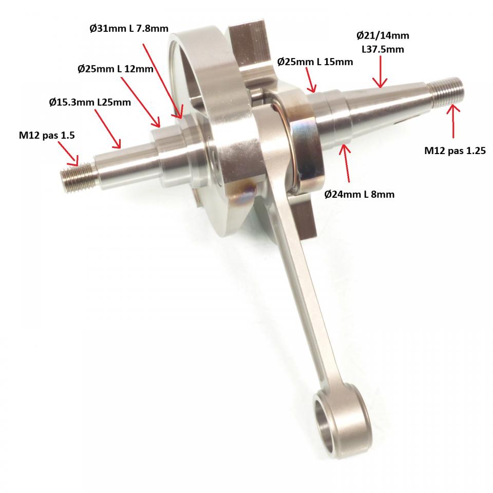Vilebrequin d embiellage Polini pour scooter Piaggio 200 Vespa PE 210.0065 Neuf