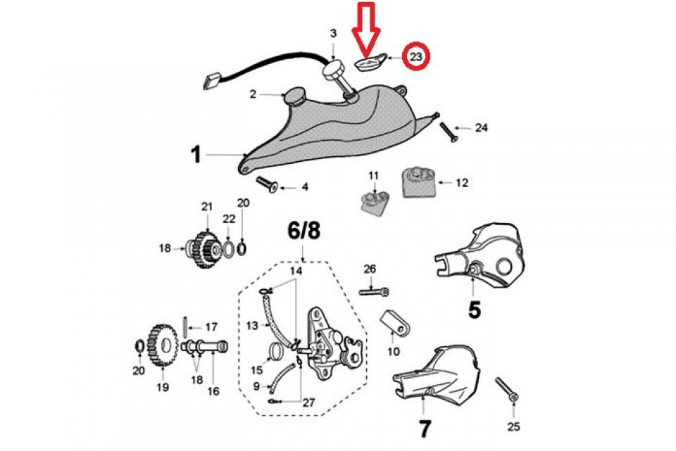 Récupérateur huile origine pour moto Peugeot 50 XPS 2004 755734 Neuf