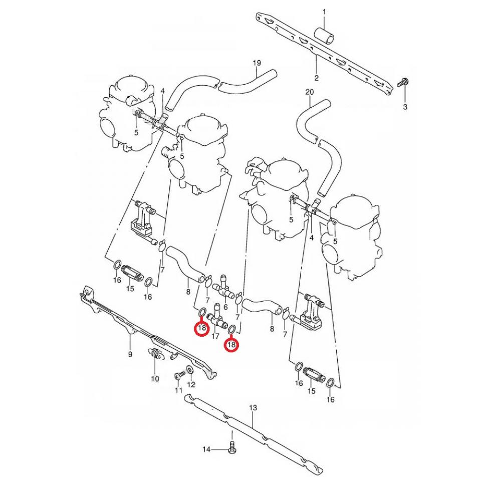 Joint de raccord de carburateur origine pour moto Suzuki 600 Bandit 13673-26E00