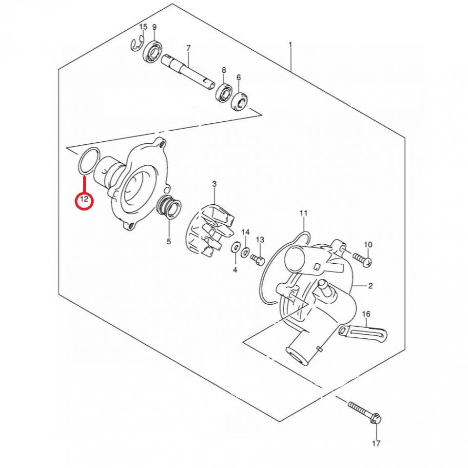 Joint de pompe à eau origine pour moto Suzuki 1000 GSXR 17435-40F00 Neuf