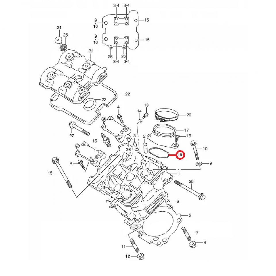 Joint divers origine pour moto Suzuki 1000 SV 2002 à 2005 09280-55005-000 Neuf