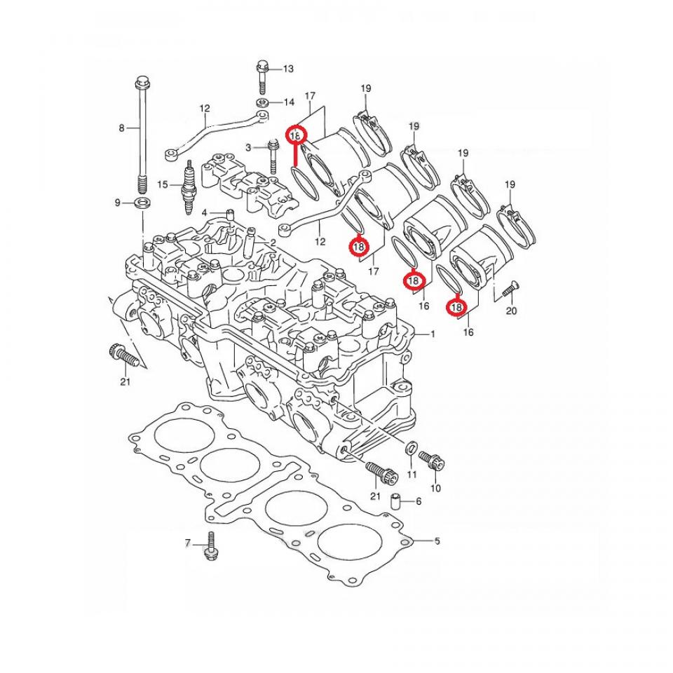 Joint de pipe d'admission origine pour moto Suzuki 600 RF 9280-42003 Neuf