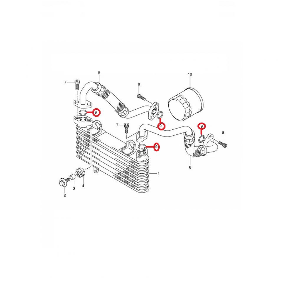 Joint de durite d'huile origine pour moto Suzuki 1000 Gsx-R 09280-15015 Neuf