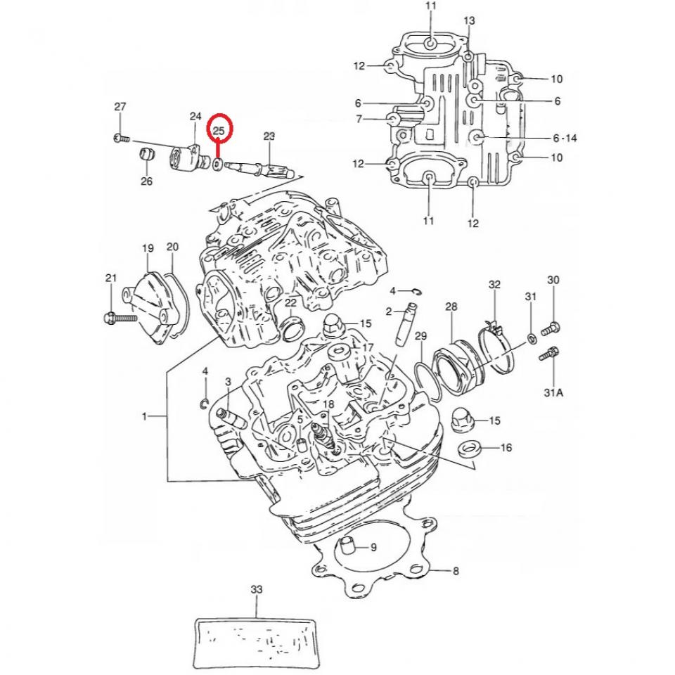Joint étanchéité câble compte tour origine pour moto Suzuki 125 GS 26451-45000