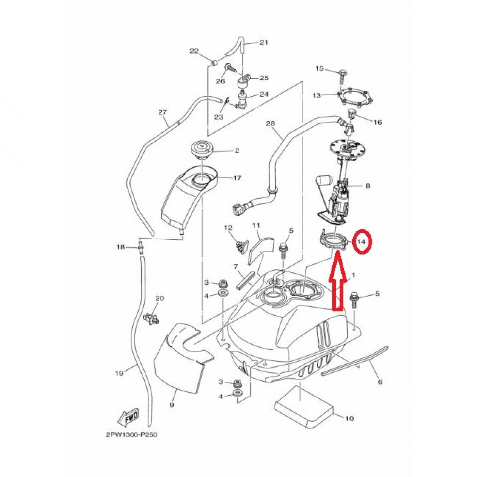 Joint pompe à carburant pour scooter Yamaha 530 Tmax 2012 à 2013 5CA2414G01 Neuf