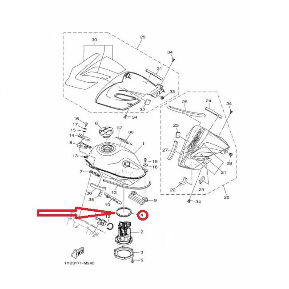 Joint Pompe à carburant pour moto Yamaha 125 YBR 2007 à 2010 1S4-24486-00 Neuf