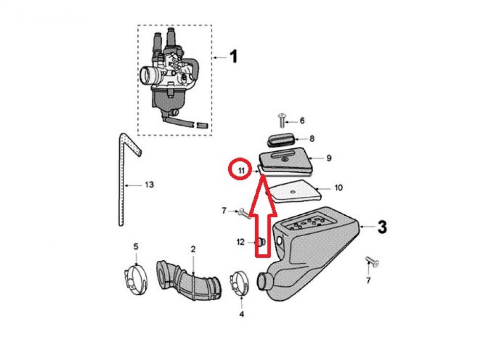 Joint couvercle boite à air pour moto Peugeot 50 XR6 2000 à 2007 753907 Neuf