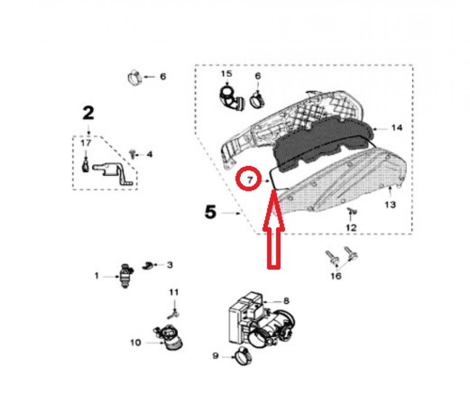 Joint Couvercle boite à air pour scooter Peugeot 125 Satelis 2008-2018 772552