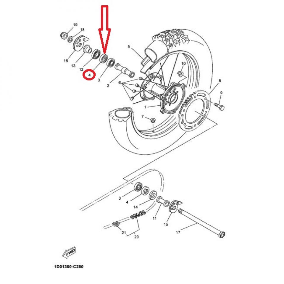 Joint spi roue AR pour moto Yamaha 125 DTR 1988-2000 93106-28023 28x47x7mm Neuf