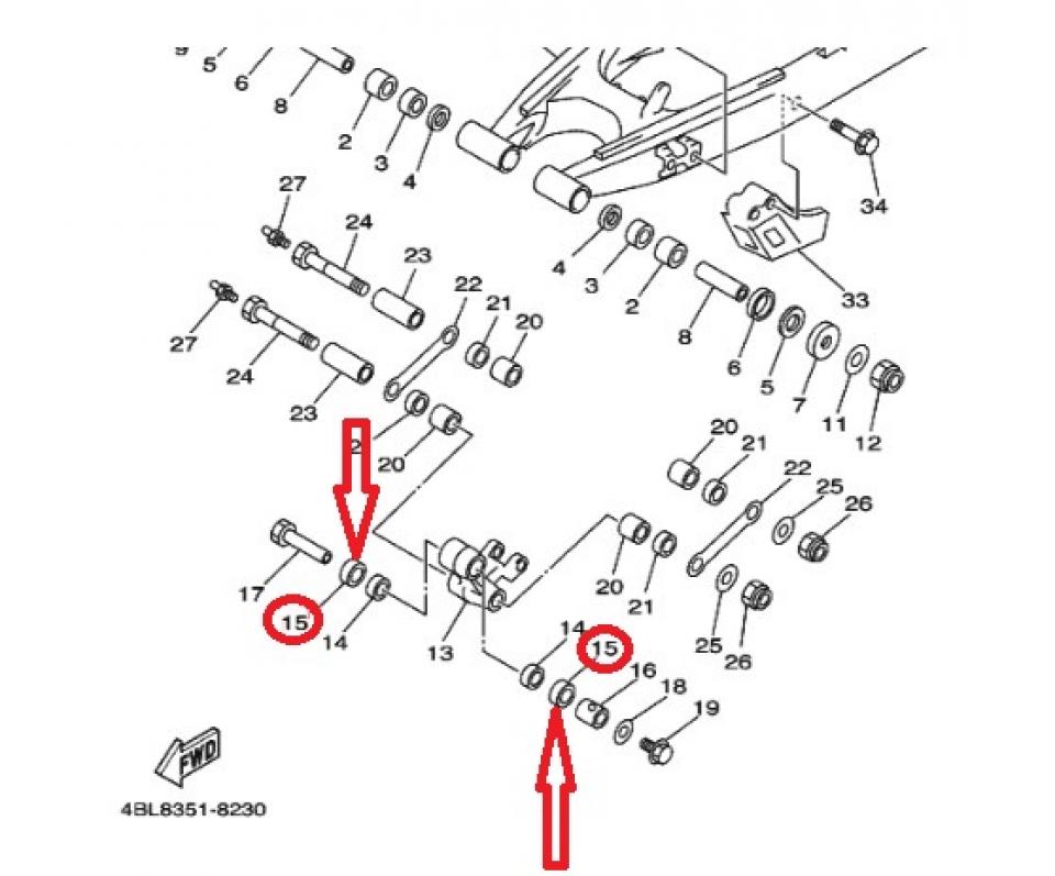 Joint spi biellette amortisseur pour moto Yamaha 125 DTR 93109-20076 20x27x5mm
